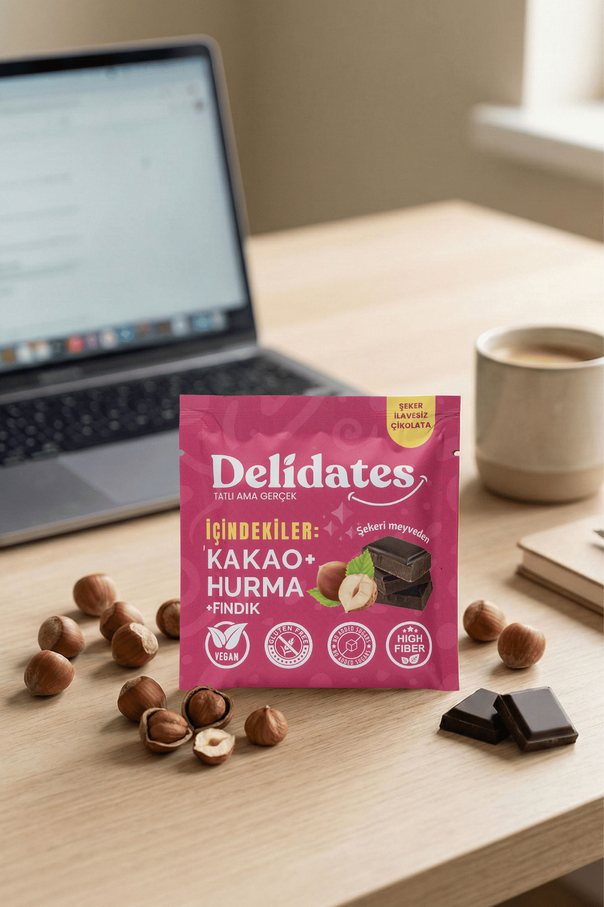 Delidates Fındıklı Hurmalı Bitter Çikolata