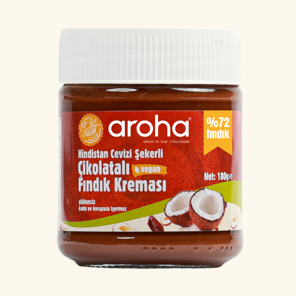 Hindistan Cevizi Şekerli Çikolatalı Fındık Kreması %72 Fındık - 180 g