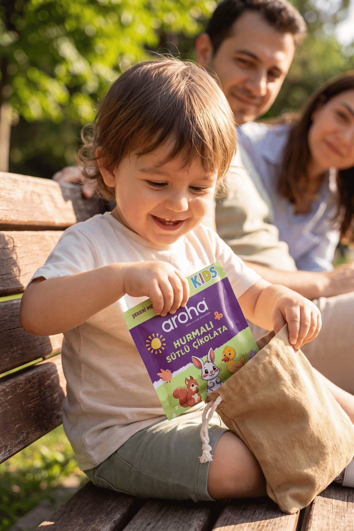 Hurmalı Sütlü Çikolata 28 gr | Şekeri Meyveden | Aroha Kids