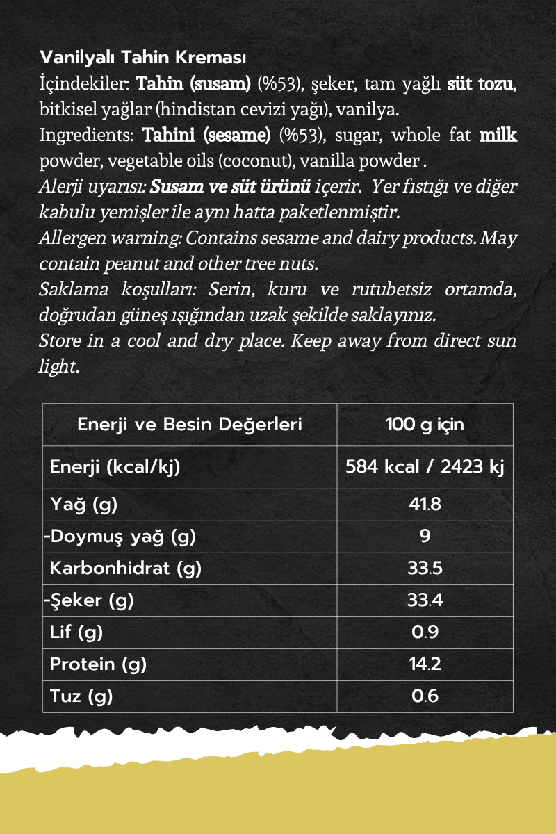 Vanilyalı Tahin Kreması 220 gr