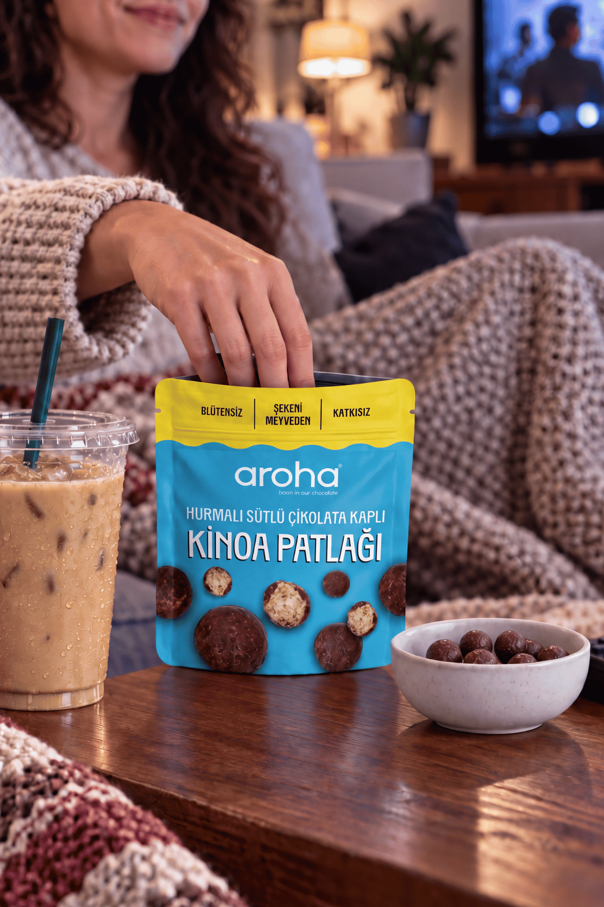 Hurmalı Sütlü Çikolata Kaplı Kinoa Patlağı