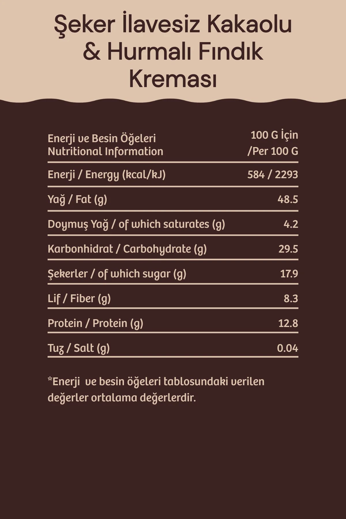 Kakaolu & Kakao Çekirdekli Hurmalı Fındık Kreması Şeker İlavesiz 2 x 320 g