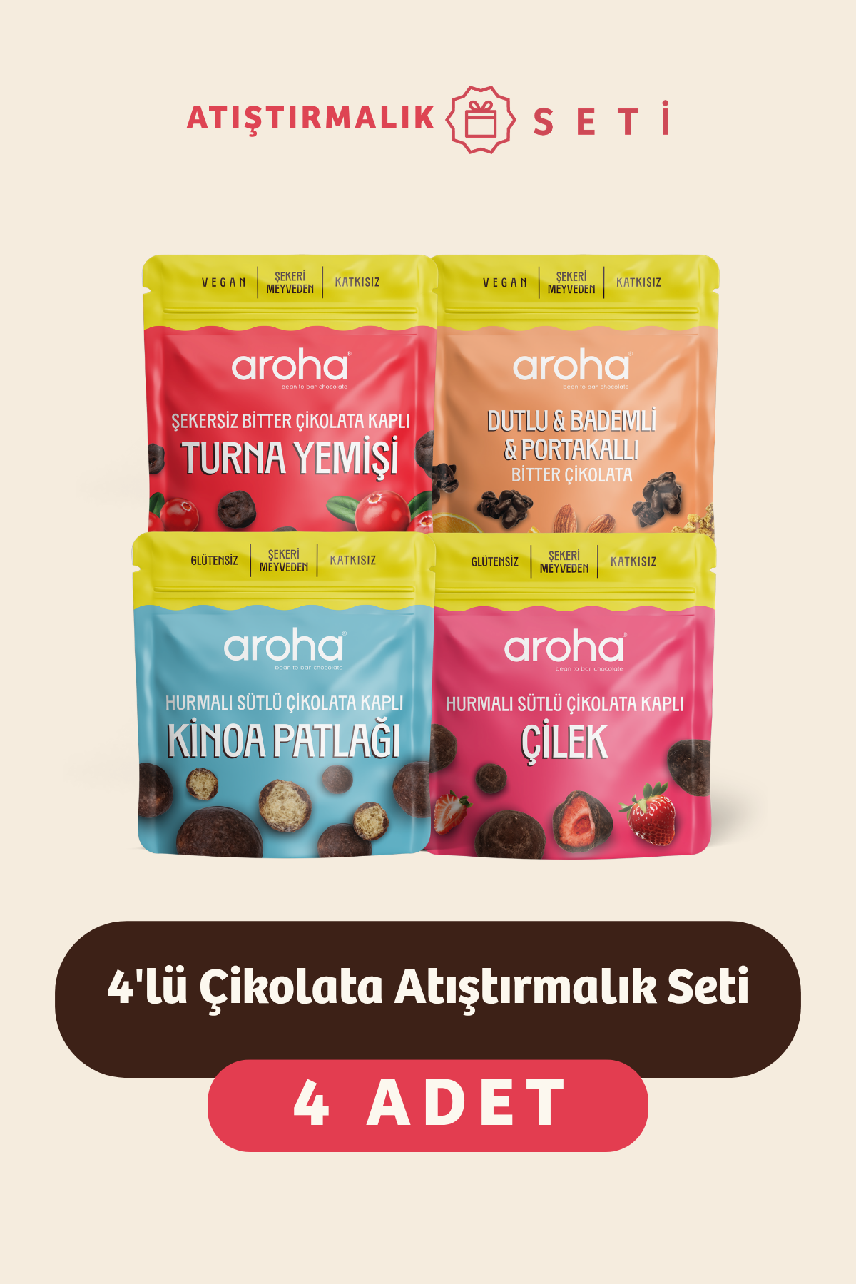 4'lü Çikolata Atıştırmalık Seti