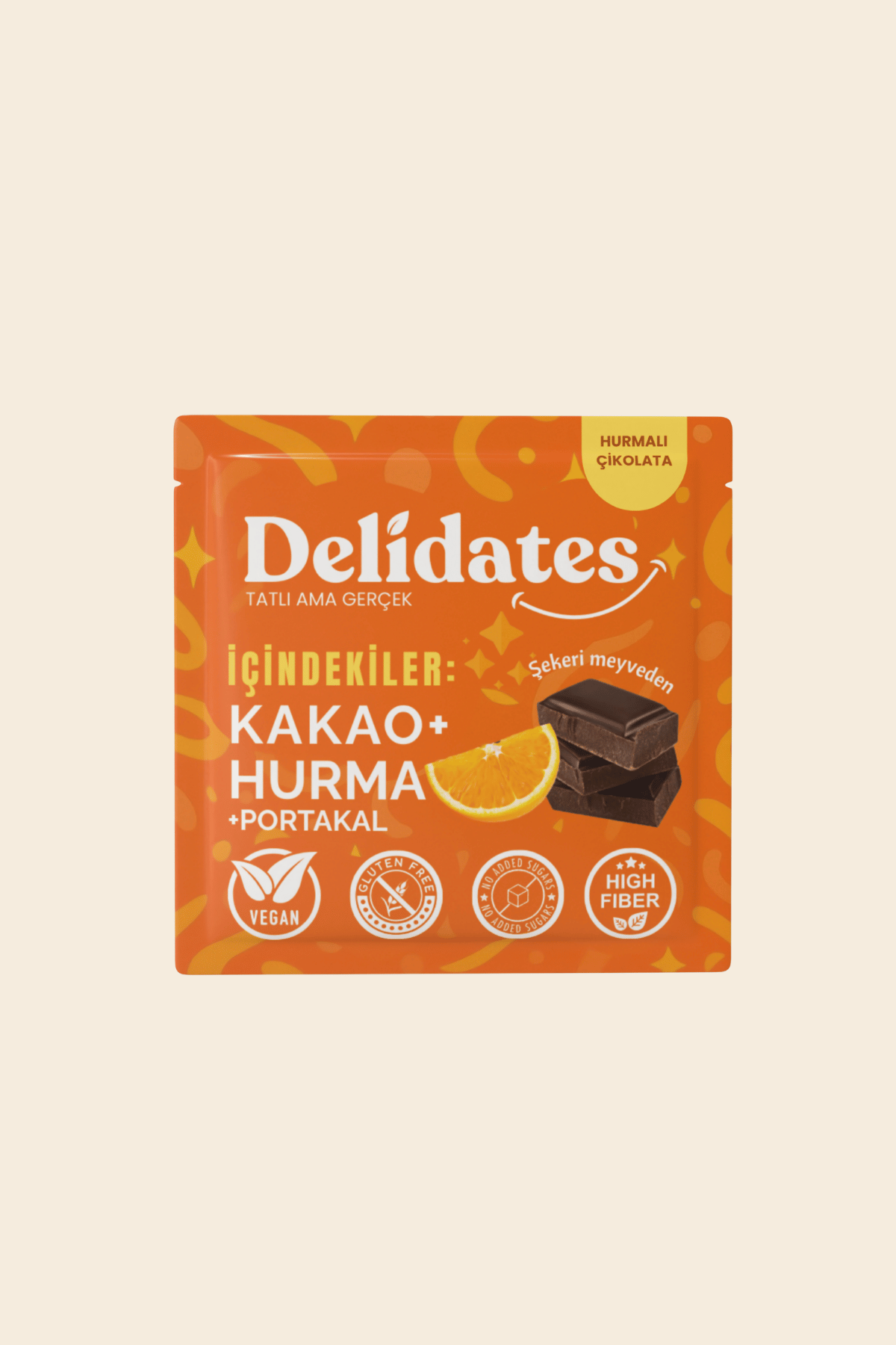 Delidates Portakallı Hurmalı Bitter Çikolata 40 g