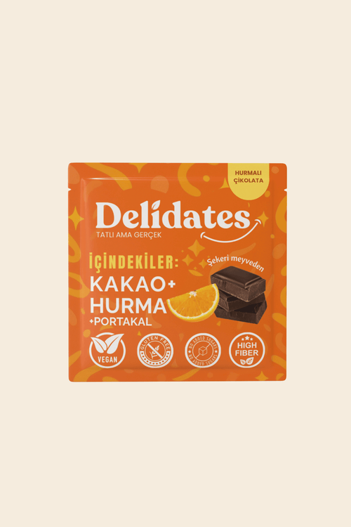 Delidates Portakallı Hurmalı Bitter Çikolata 40 g