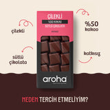 % 50 Kakao Çilekli Sütlü Çikolata 85 g görsel 2
