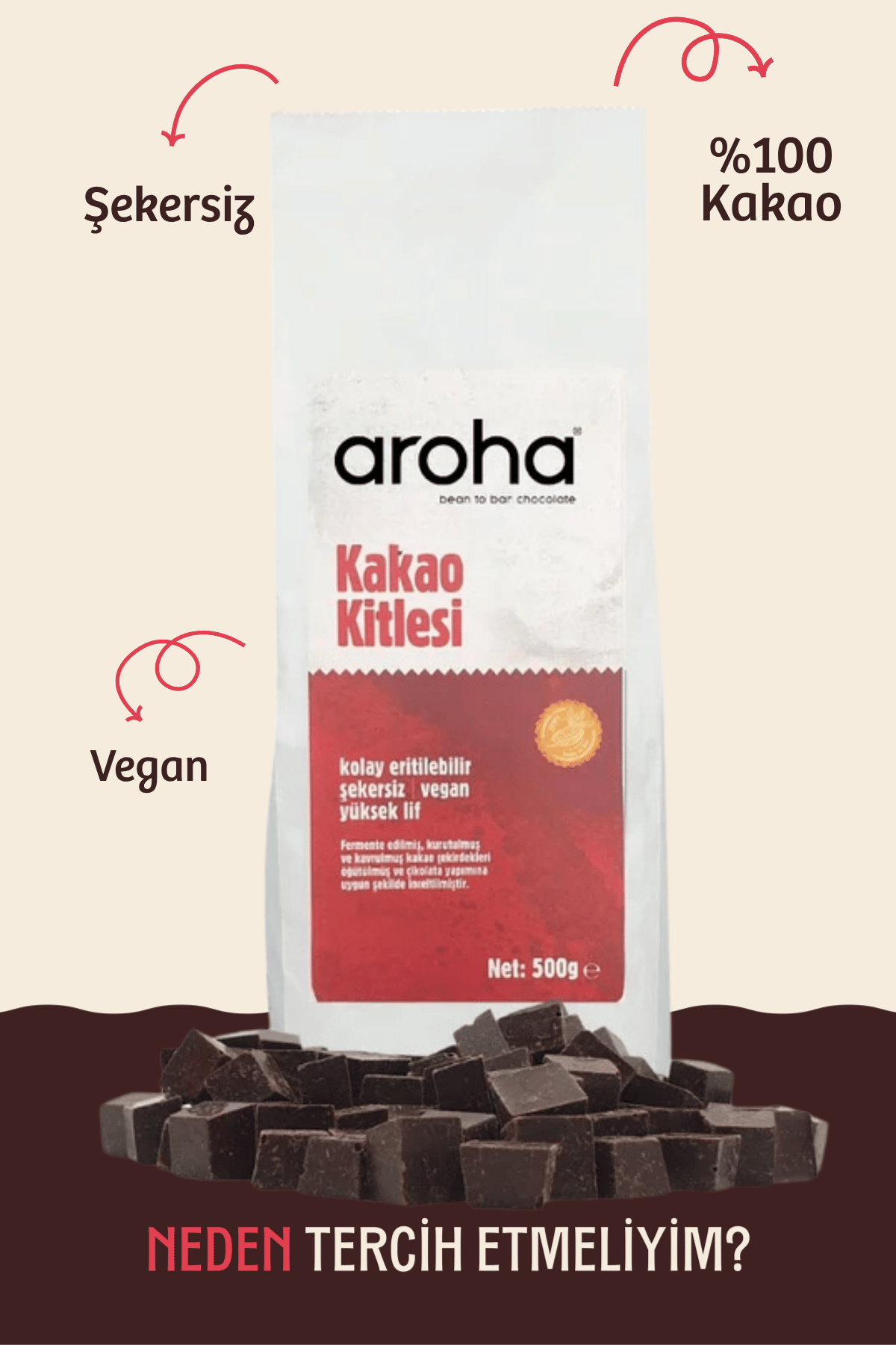 %100 Kakao Kitlesi 500 g