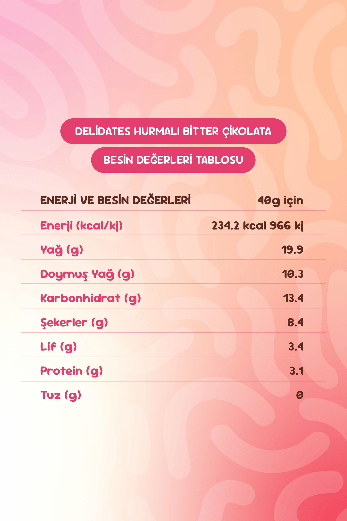 Delidates Fındıklı Hurmalı Bitter Çikolata