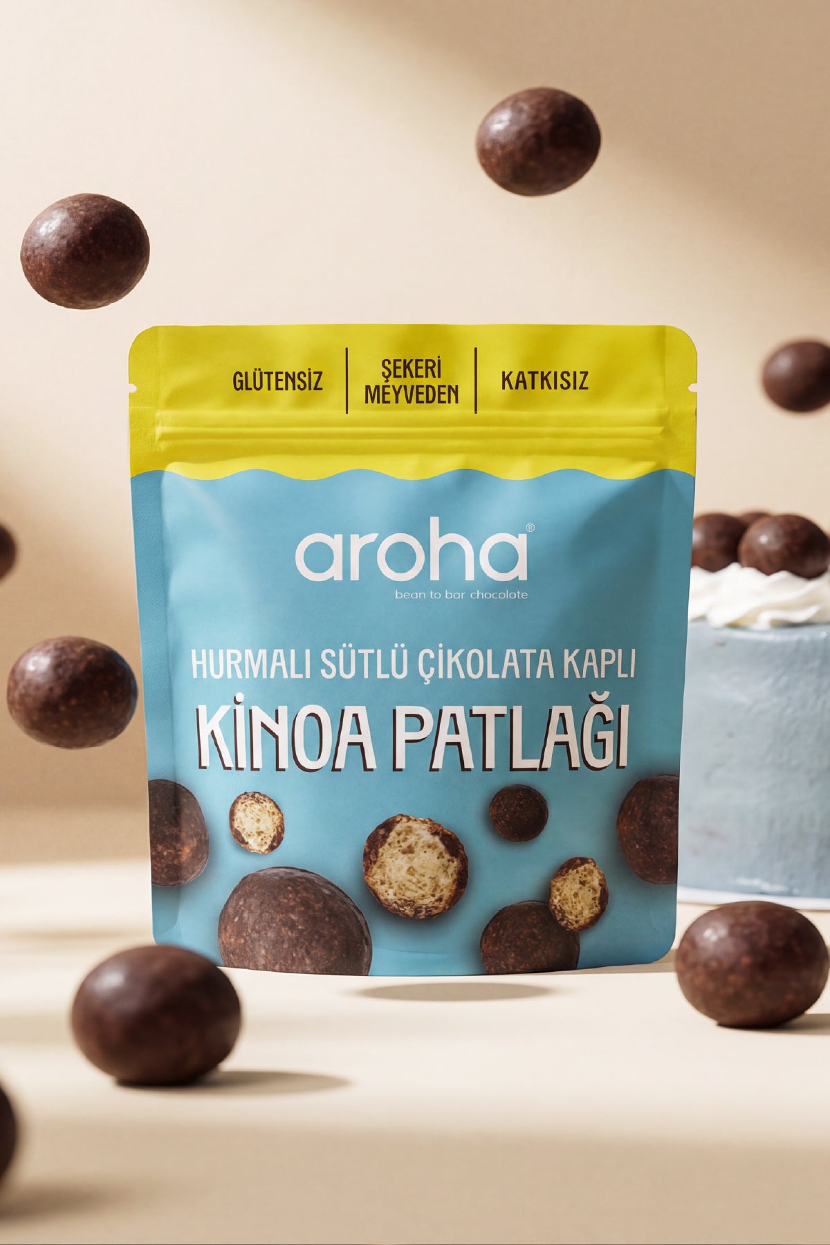 Hurmalı Sütlü Çikolata Kaplı Kinoa Patlağı
