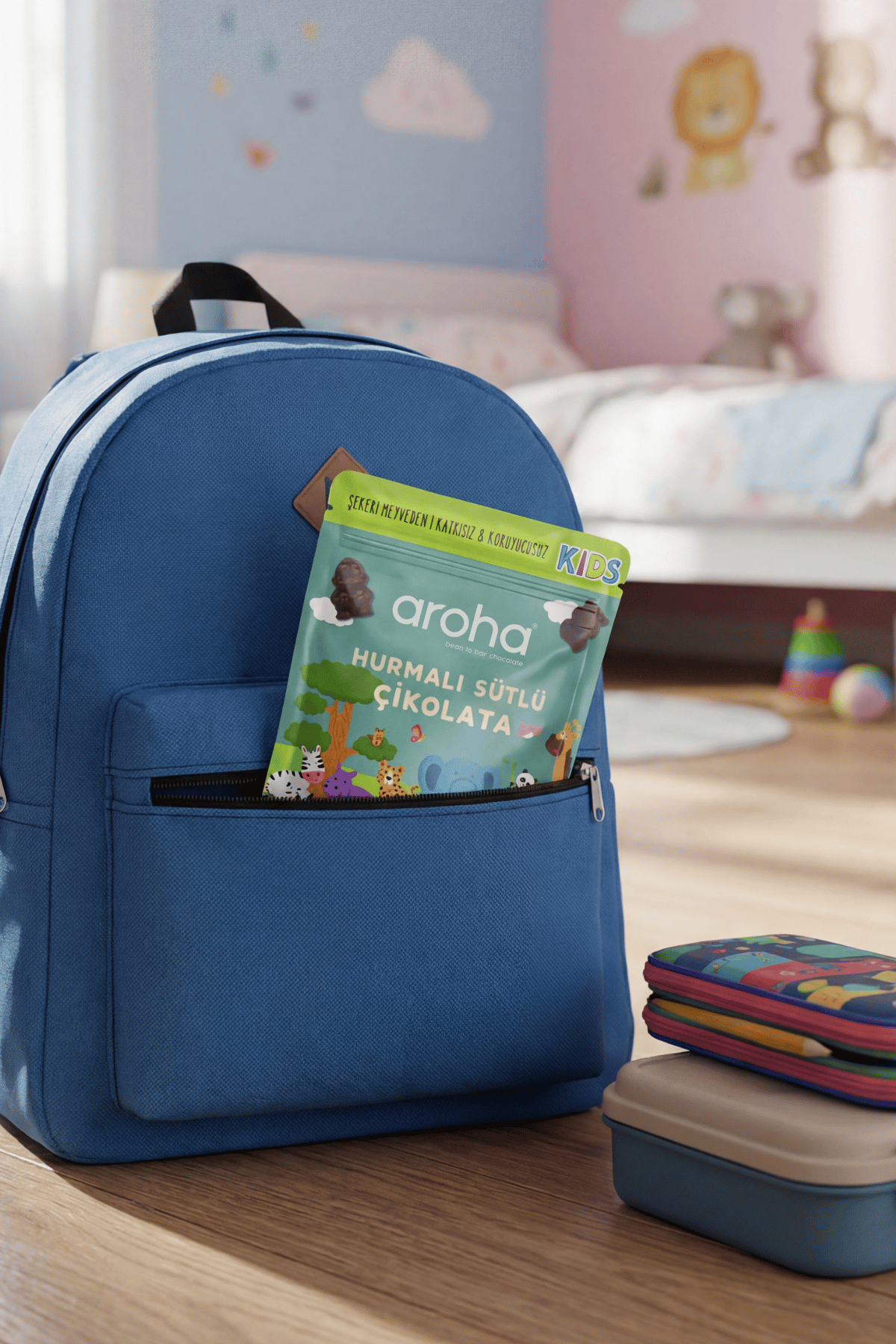 Hurmalı Sütlü Çikolata 45 gr | Şekeri Meyveden | Aroha Kids