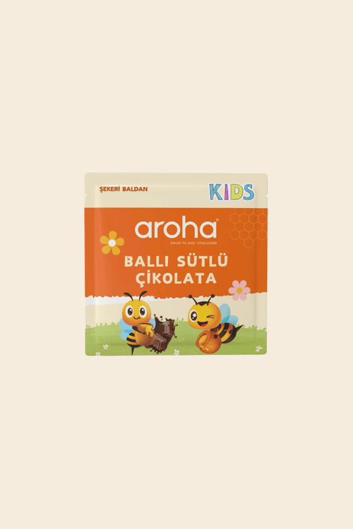 Ballı Sütlü Çikolata 28 gr | Şekeri Baldan | Aroha Kids