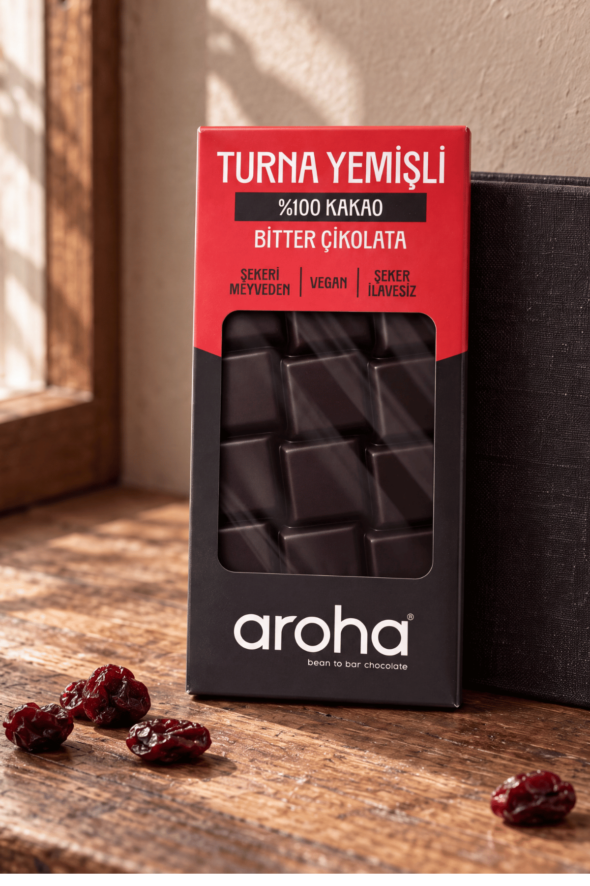 %100 Kakao Turna Yemişli Şeker İlavesiz Bitter Çikolata - 110 g