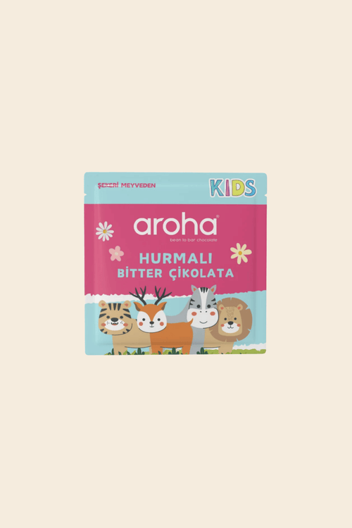 Hurmalı Bitter Çikolata 28 gr | Şekeri Meyveden | Aroha Kids