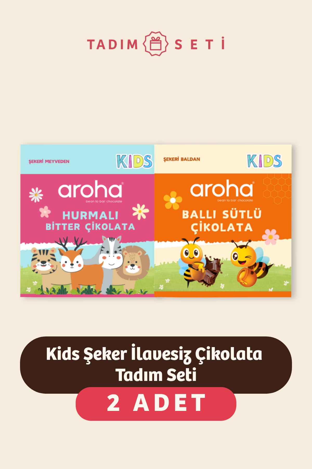 Kids Şeker İlavesiz Çikolata Tadım Seti