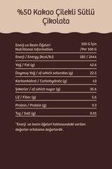% 50 Kakao Çilekli Sütlü Çikolata 85 g görsel 6