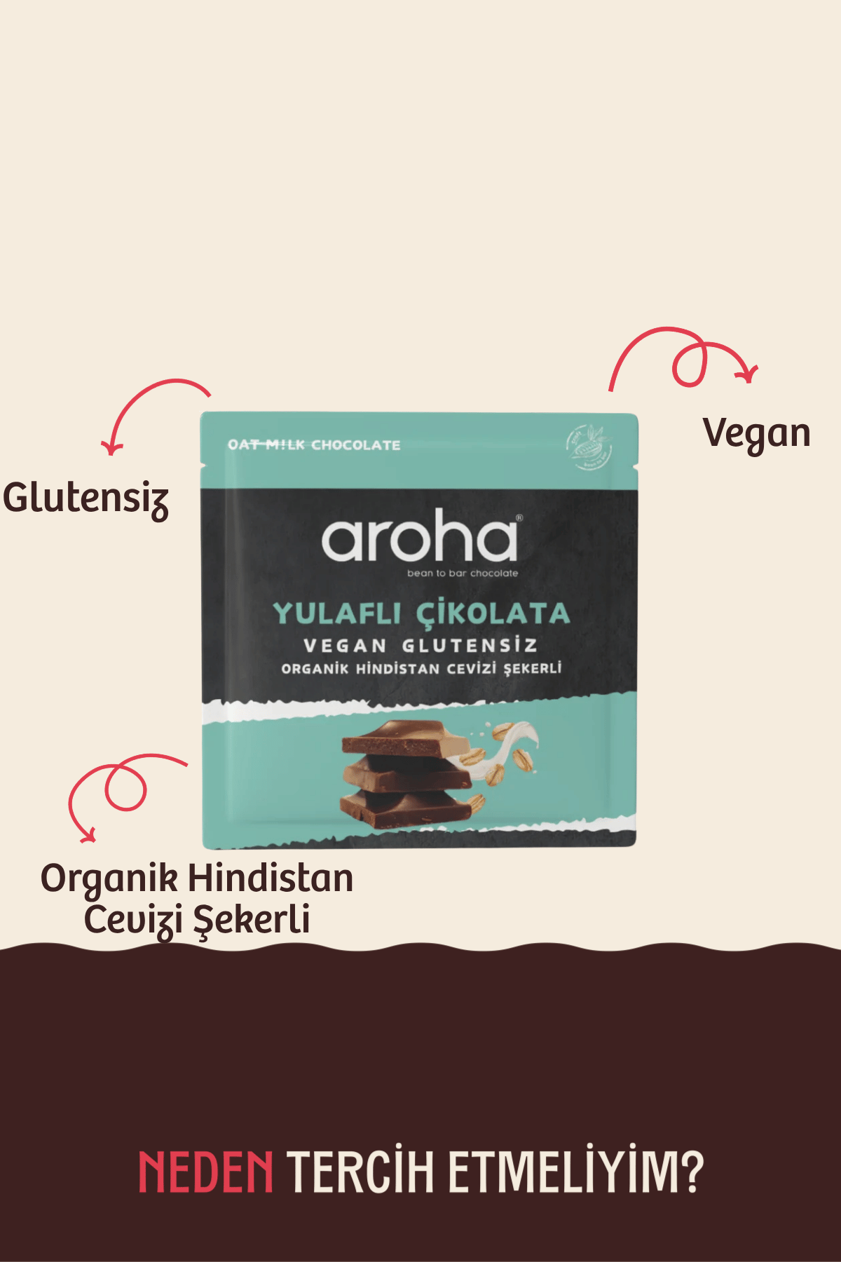Yulaf Sütlü Organik Hindistan Cevizi Şekerli Çikolata 40 g