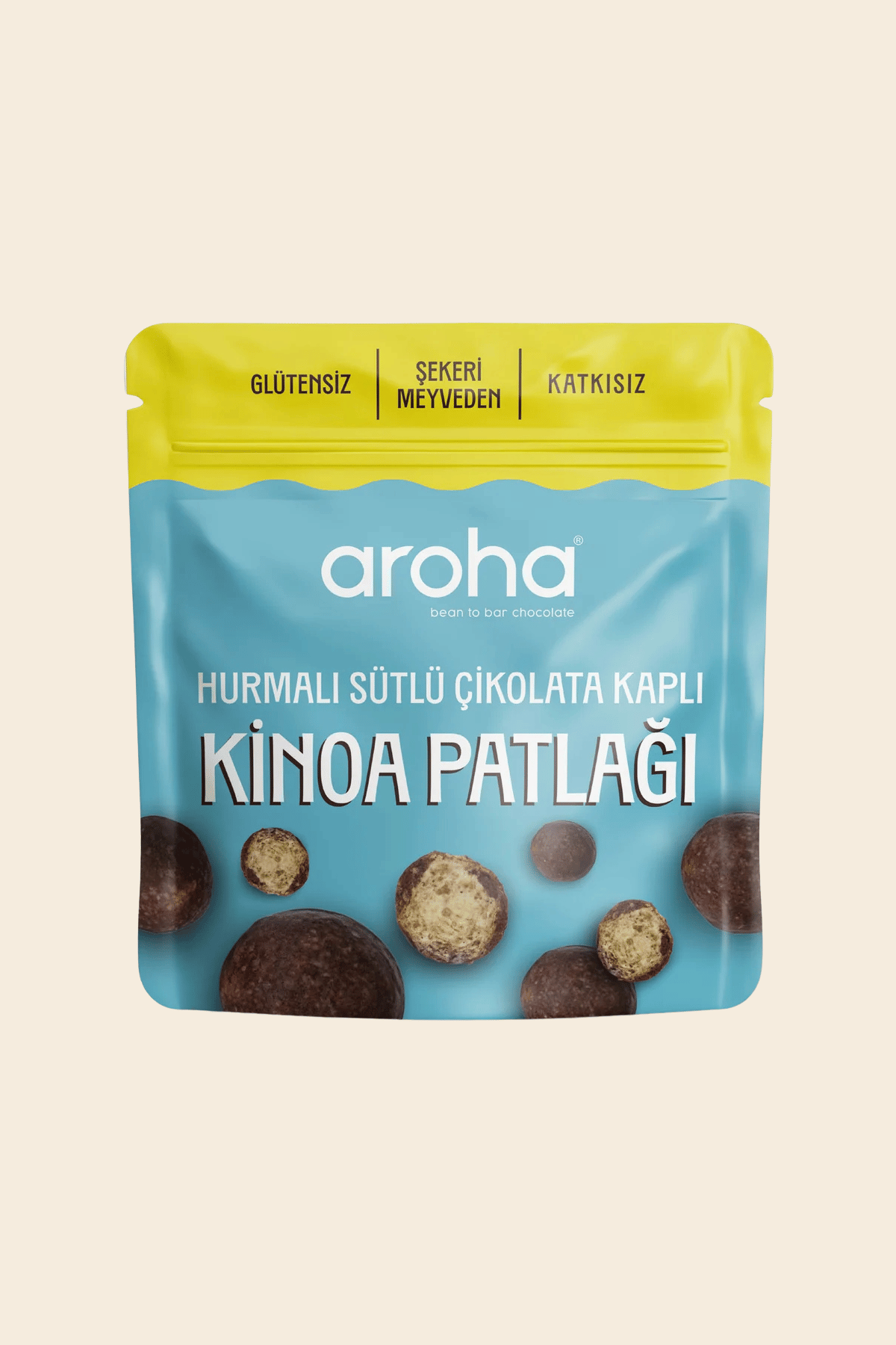Hurmalı Sütlü Çikolata Kaplı Kinoa Patlağı