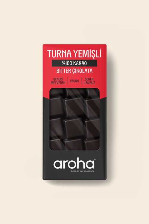 %100 Kakao Turna Yemişli Şeker İlavesiz Bitter Çikolata - 110 g
