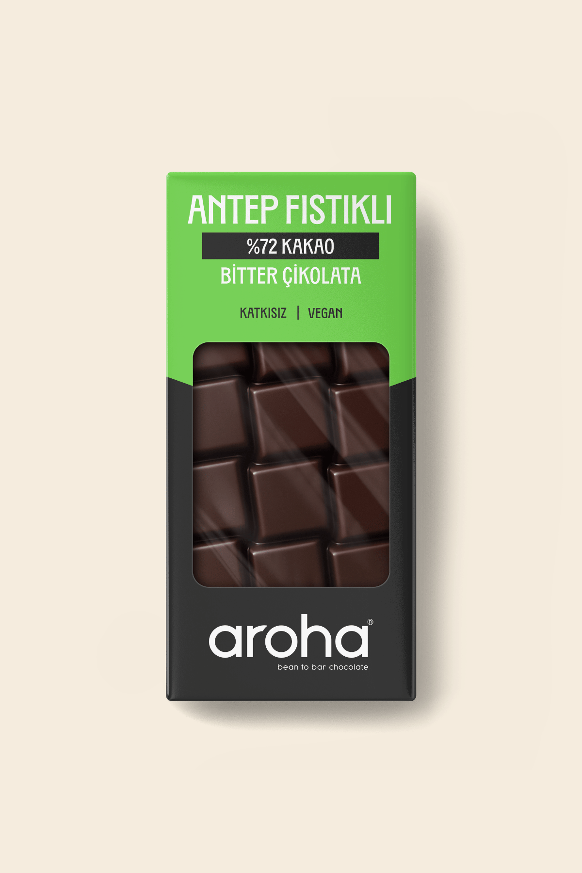 %72 Kakao Antep Fıstıklı Bitter Çikolata 100 g
