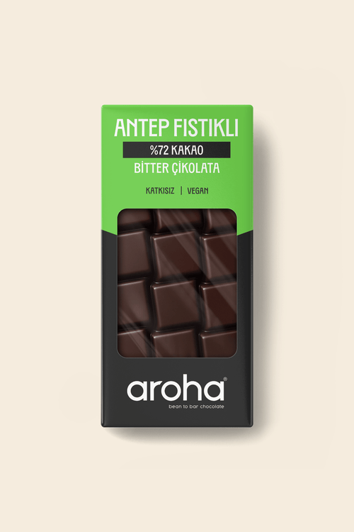 %72 Kakao Antep Fıstıklı Bitter Çikolata 100 g
