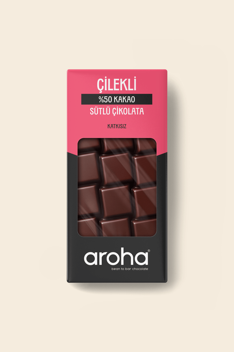 % 50 Kakao Çilekli Sütlü Çikolata 85 g