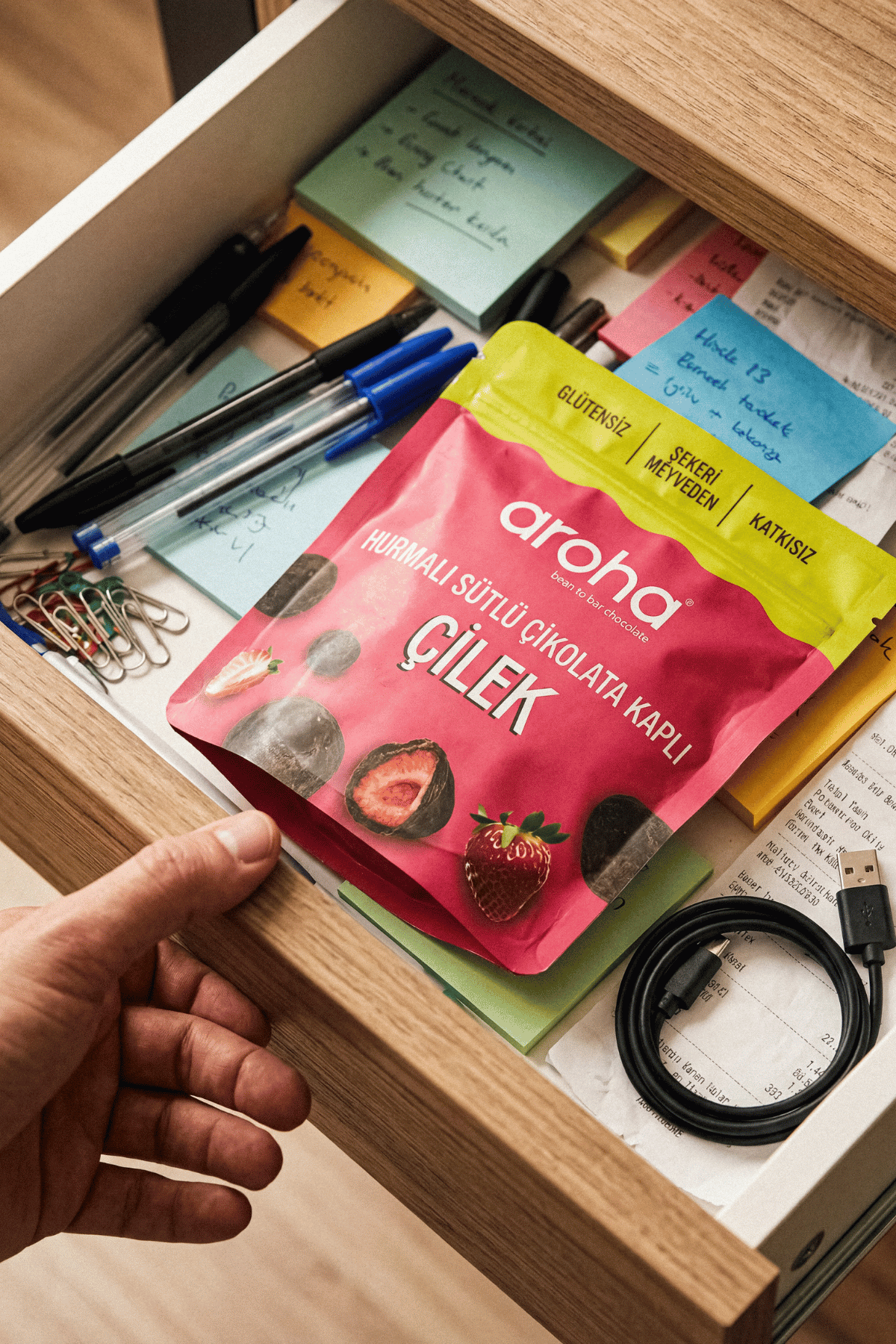 Hurmalı Sütlü Çikolata Kaplı Çilek - 50 gr