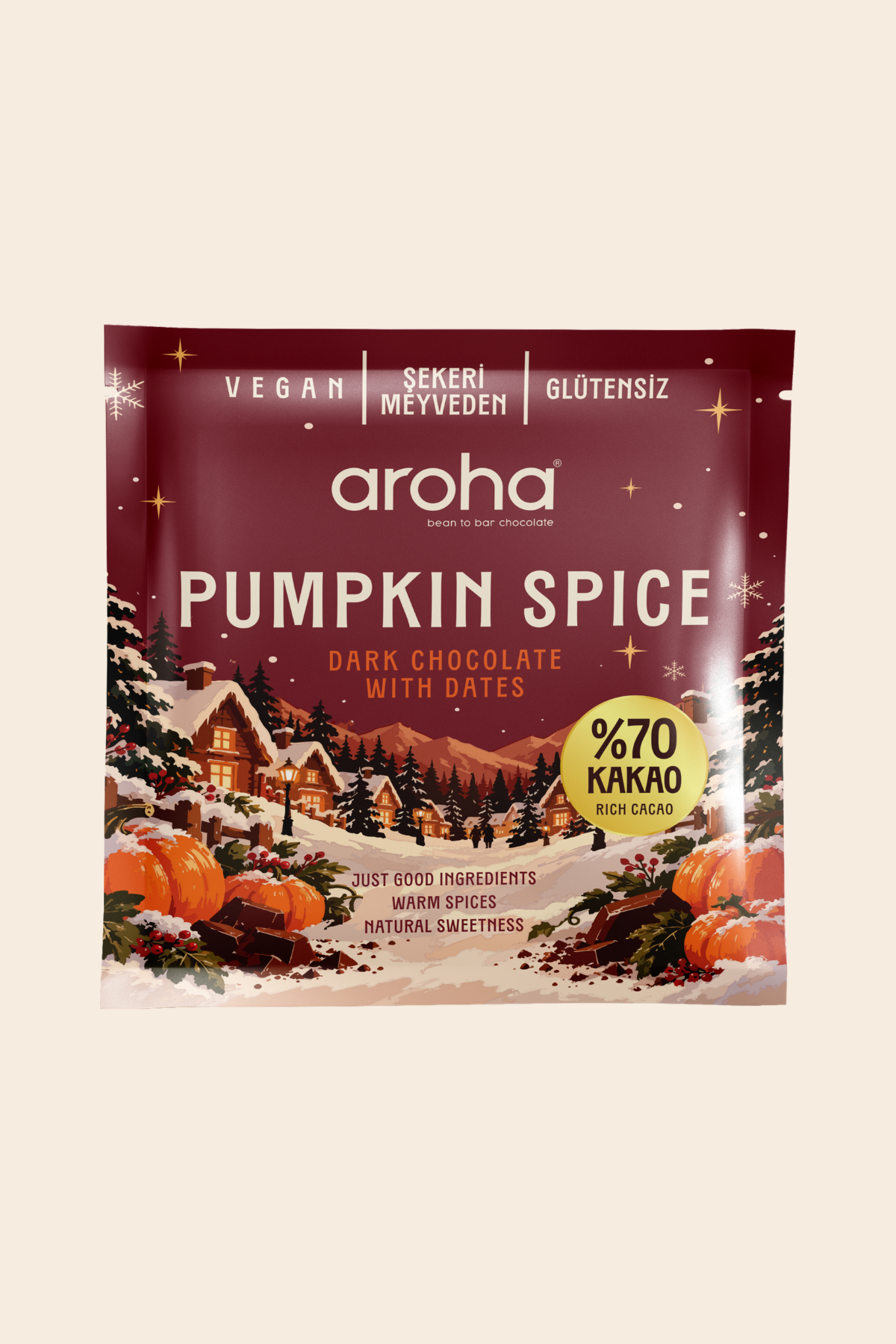 Hurmalı Portakallı Baharatlı Bitter Çikolata 40 gr