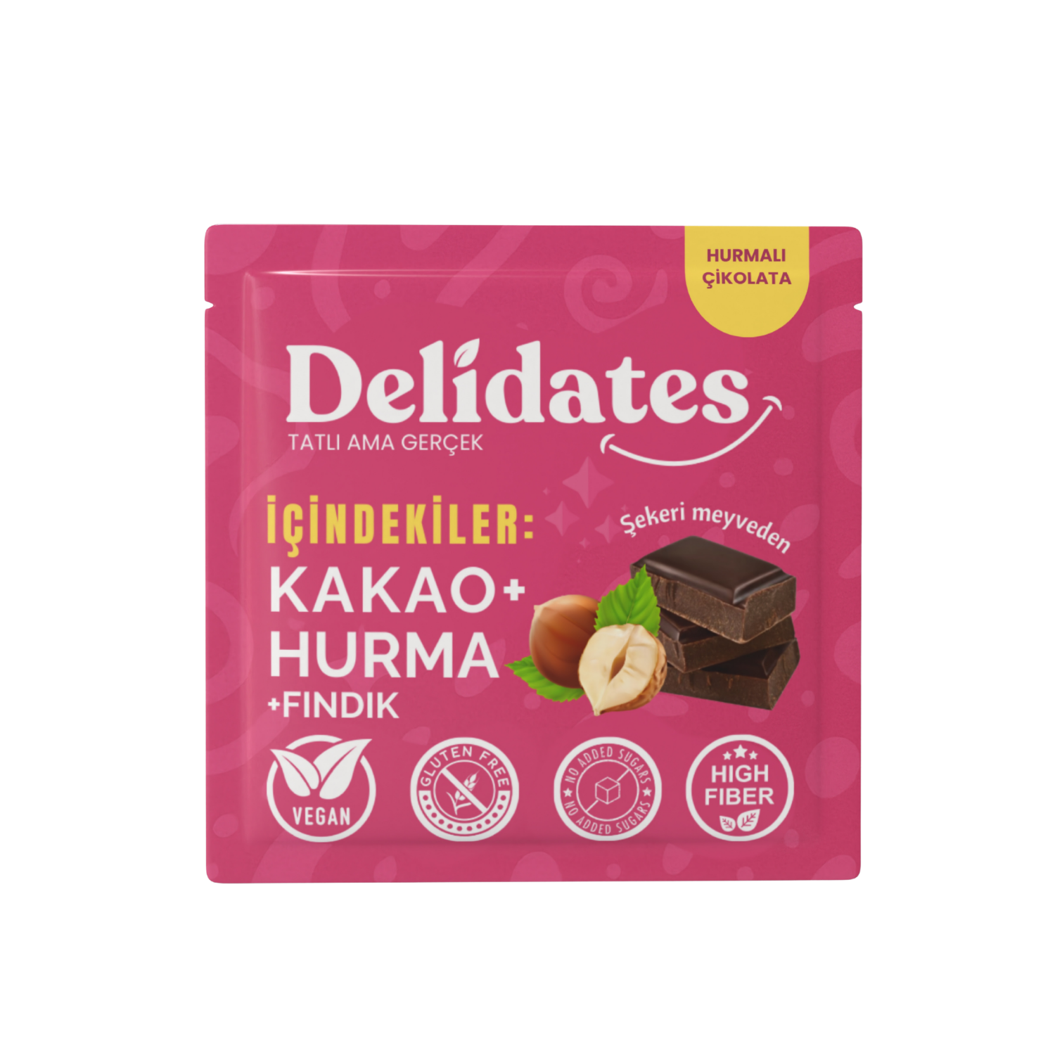 Delidates Fındıklı Hurmalı Bitter Çikolata