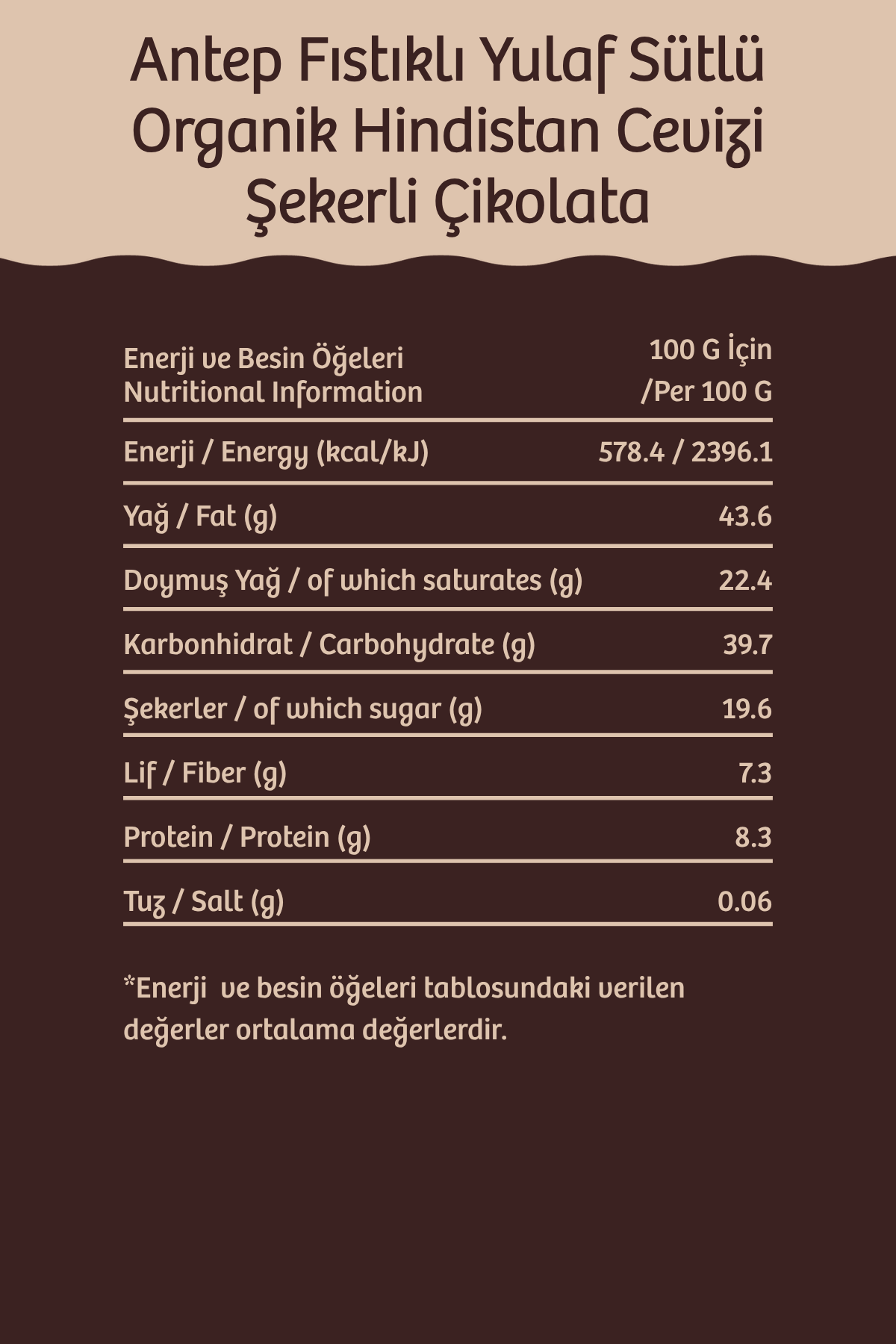 Antep Fıstıklı Yulaf Sütlü Organik Hindistan Cevizi Şekerli Çikolata 40 g