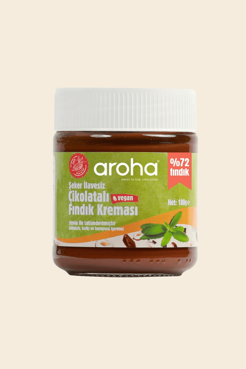 Çikolatalı Fındık Kreması %72 Fındık (Stevia ile tatlandırılmıştır) - Şeker İlavesiz - 180 g