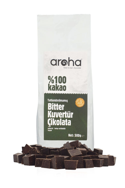 %100 Kakao Tatlandırılmamış Bitter Kuvertür Çikolata 500 g