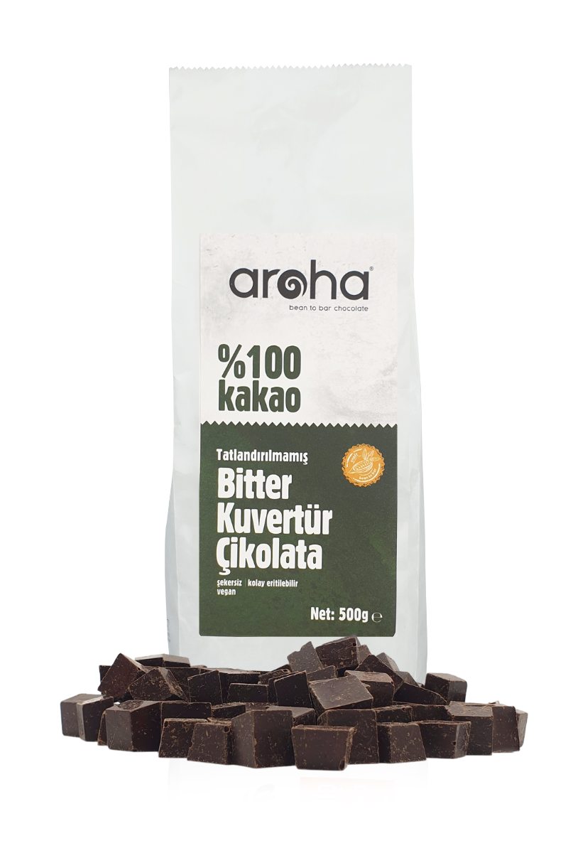 %100 Kakao Tatlandırılmamış Bitter Kuvertür Çikolata 500 g
