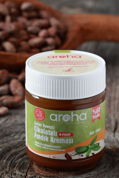 Çikolatalı Fındık Kreması %72 Fındık (Stevia ile tatlandırılmıştır) - Şeker İlavesiz - 180 g