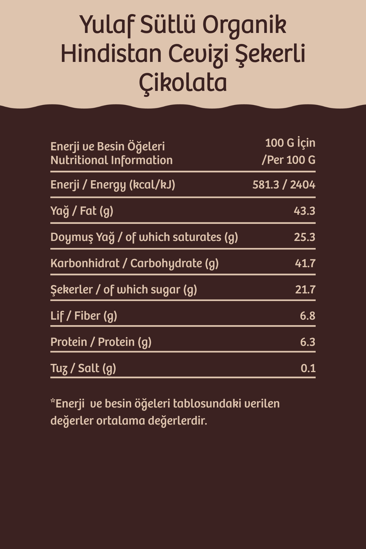 Yulaf Sütlü Organik Hindistan Cevizi Şekerli Çikolata 40 g