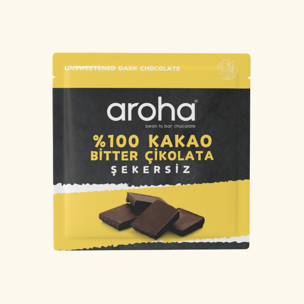 %100 Kakao, Şekersiz Bitter Çikolata - 40 g